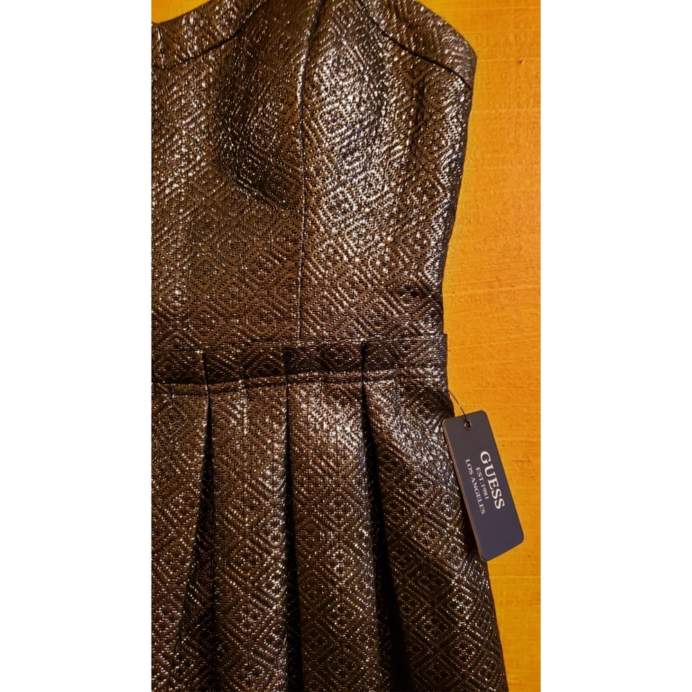 GUESS METALLIC SLIVER COCKTAIL DRESS - Picture 5 of 6